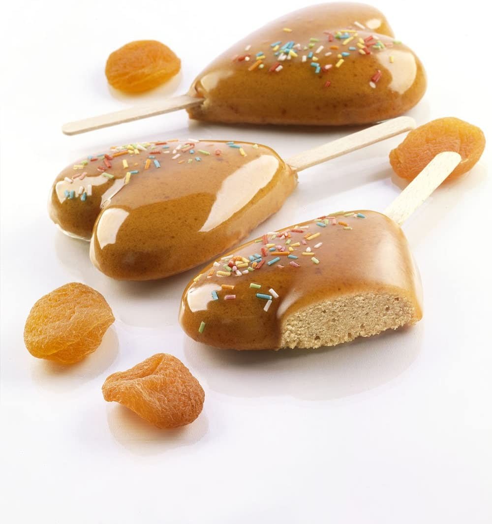 Easy Cream 4 cavity heart popsicle mould set by Silikomart
