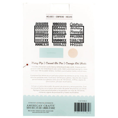 Cake letterboard kit with scraper comb Black make your own phrases