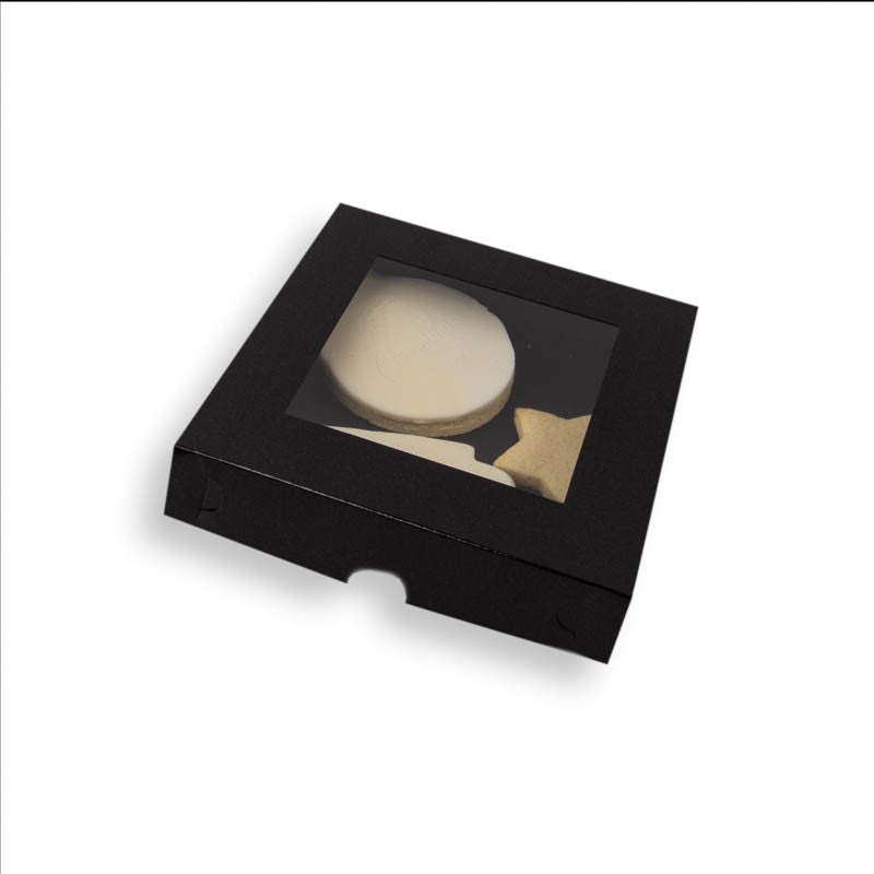 Black window Box for cookies Small square Sold Singly