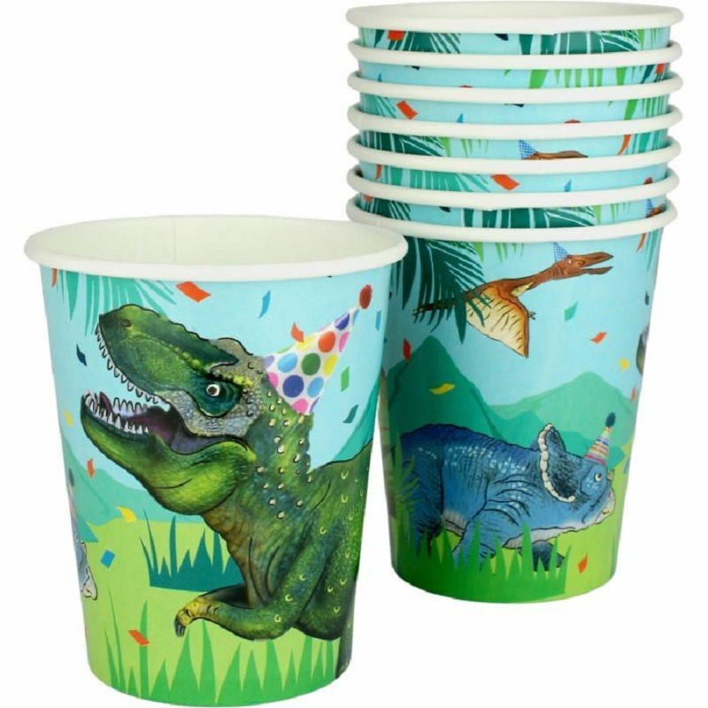 Dinosaur fun party cups pack of 8 style no2