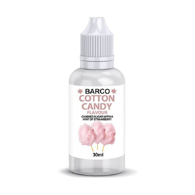 Barco flavouring 30ml Cotton Candy.  Add to cake and brownie batters, buttercream or fondant icing etc to flavour.