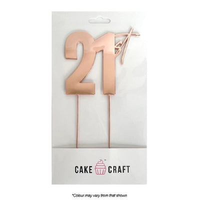 Rose Gold METAL CAKE TOPPER 21st