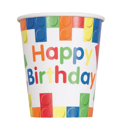 Building Blocks party cups pack of 8