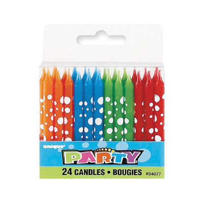dainty polka dots party candles pack of 24
