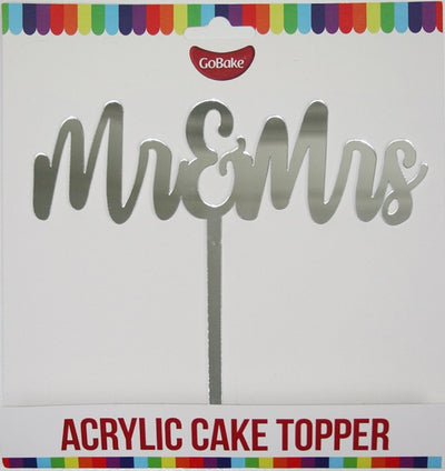 Gobake MR & MRS Acrylic economy mirror topper Silver