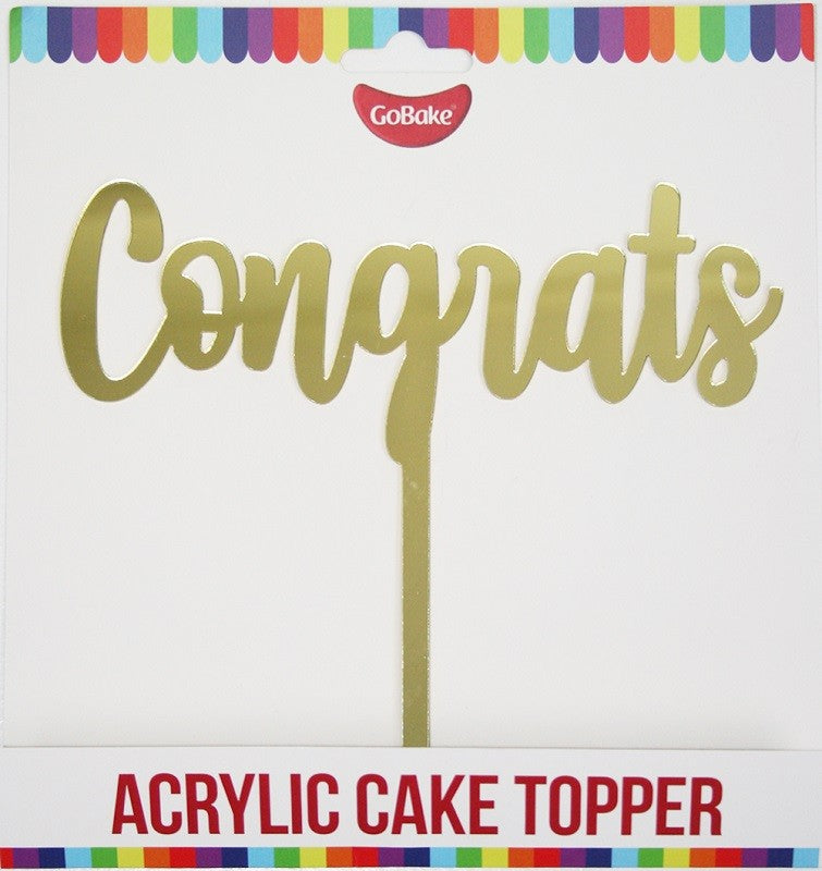 Gobake CONGRATS Acrylic economy mirror topper Gold