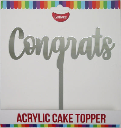 Gobake CONGRATS Acrylic economy mirror topper Silver