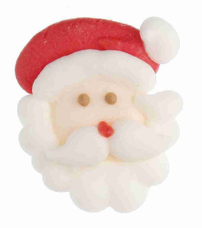 Santa face sugar icing decorations pack of 12  large 30mm