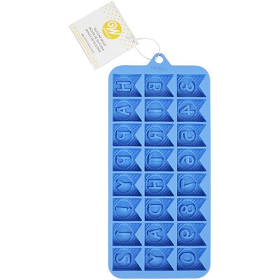 Silicone chocolate or candy mould Happy Birthday and Number Pennant Bunting