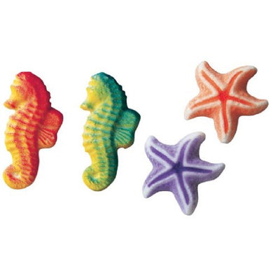 Seahorse and Starfish sugar icing decorations (12)