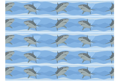 Edible icing image CAKE STRIPS ribbons Sharks