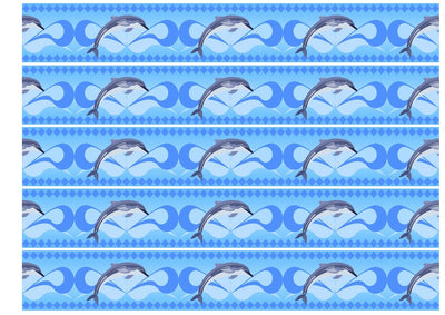 Edible icing image CAKE STRIPS ribbons Dolphins
