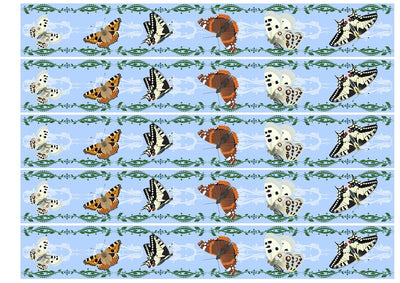 Edible icing image CAKE STRIPS ribbons Butterfly butterflies