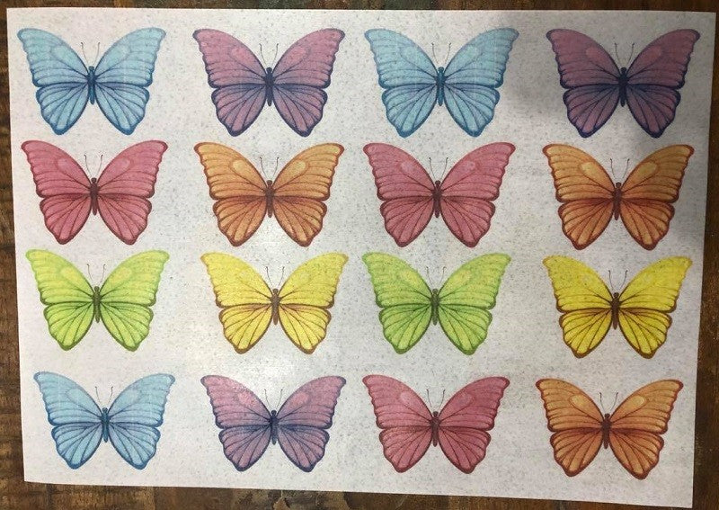 WAFER PAPER SHEET Colourful BUTTERFLY BUTTERFLIES