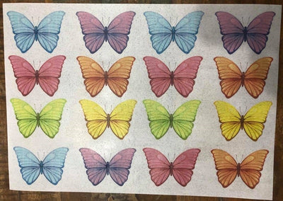 WAFER PAPER SHEET Colourful BUTTERFLY BUTTERFLIES