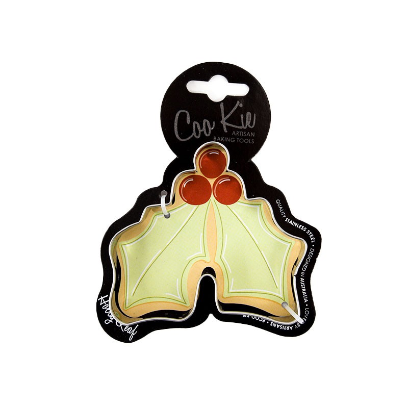 COO KIE HOLLY LEAF COOKIE CUTTER