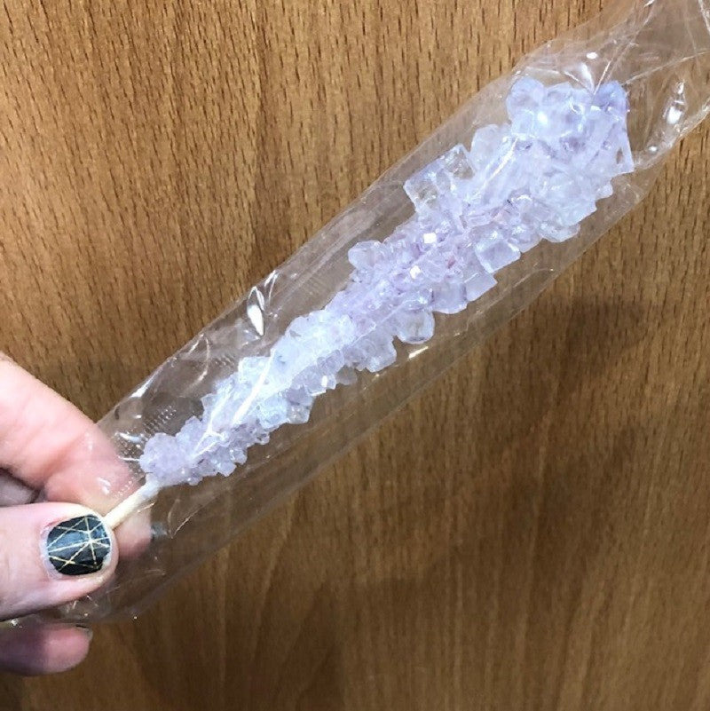 Rock Candy lollipop Long wooden stick Pale Lavender Purple sugar
