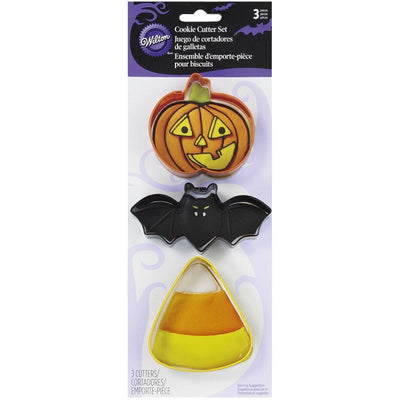 Bat Jack o lantern and candy corn Halloween cookie cutters