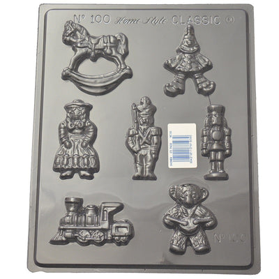Childrens toys Teddy bear train clown rocking horse and more chocolate mould