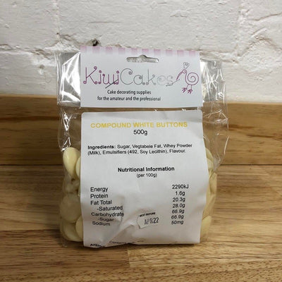 White melting or moulding compound chocolate in packaging 500g