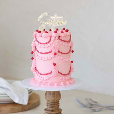 GOLD and OPAQUE LAYERED acrylic CAKE TOPPER Sixteen