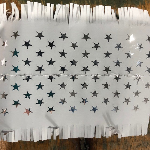 Stars White Birthday cake frill 63mm wide x 1m
