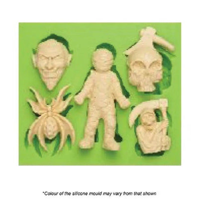 Halloween Scaries Monsters skull zombies spider
