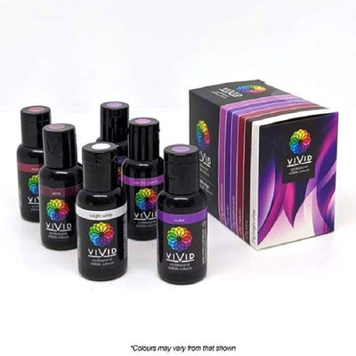 Vivid 6 pack gel paste food colouring 21g bottles Purple Reign