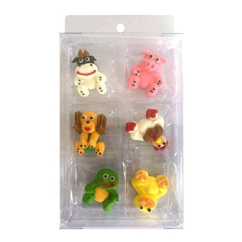 Farm Animals SUGAR DECORATIONS 6 PIECE PACK