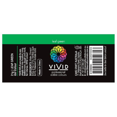 Vivid Gel paste food colouring Leaf Green Information label