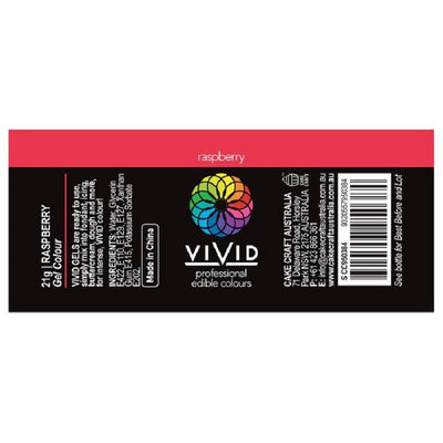 Vivid Gel paste food colouring Raspberry Red Information label