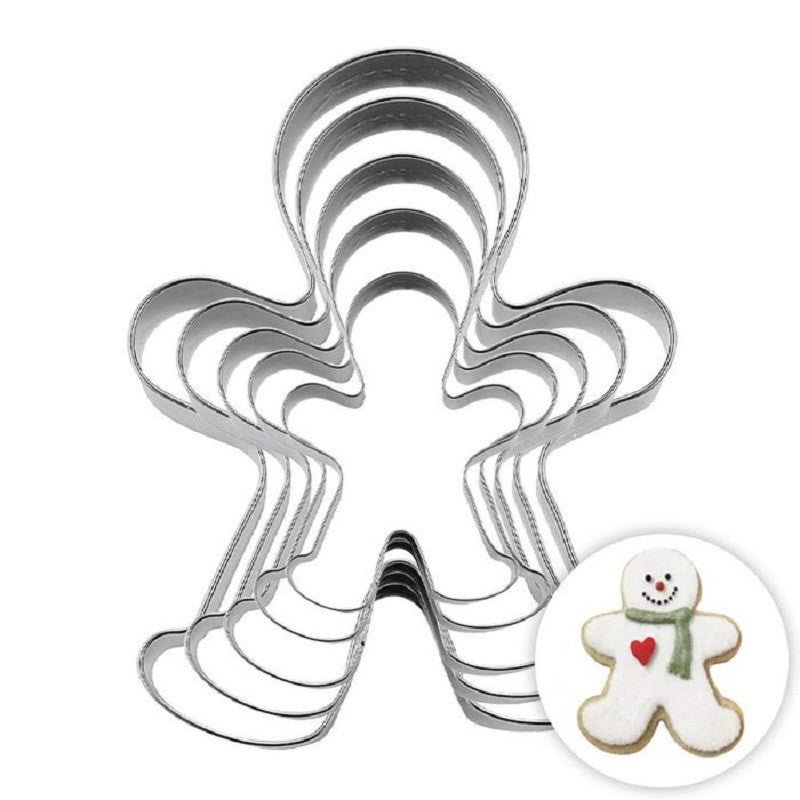 Nesting set of 5 gingerbread men cookie cutters Make great snowmen too