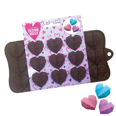 Geo heart chocolate mould bite size