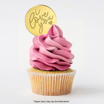 I love you ROUND MIRROR TOPPER Gold