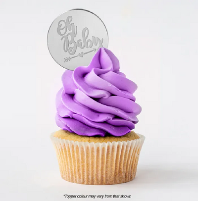 Oh Baby ROUND MIRROR TOPPER Silver