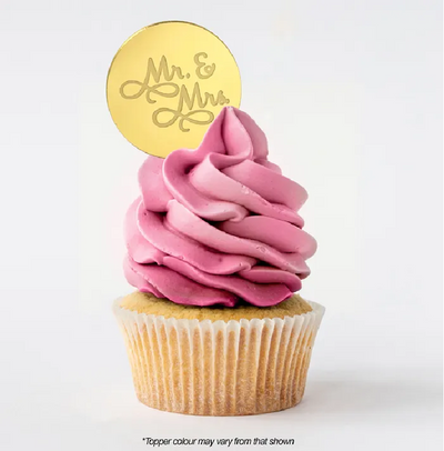 MR and MRS ROUND MIRROR TOPPER Gold