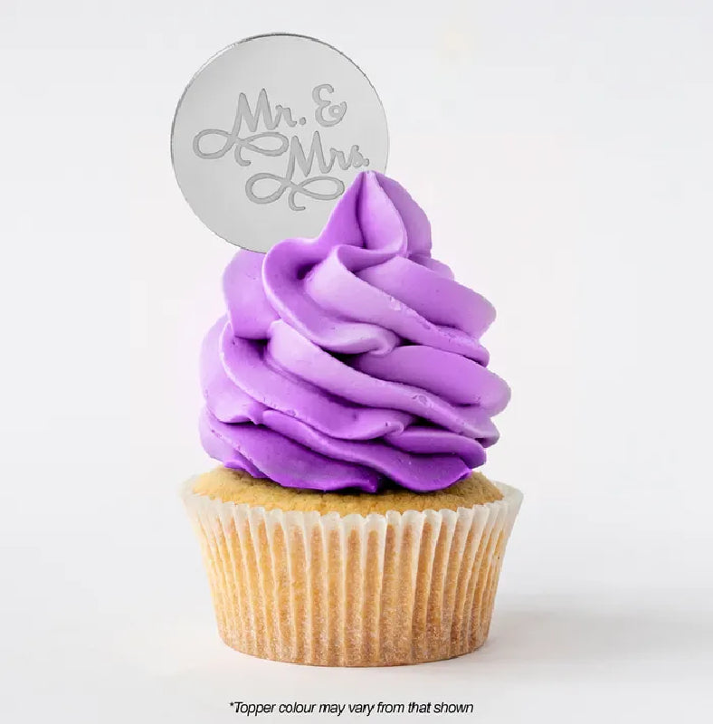 MR and MRS ROUND MIRROR TOPPER Silver