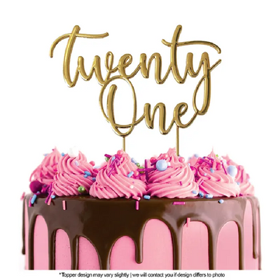 Gold Metal Twenty One pick topper 21st Style 1