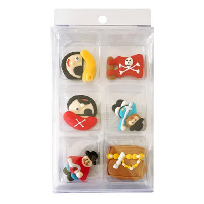 Pirate sugar icing decorations 6 pack