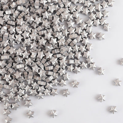 Silver stars sprinkles for cakes and cupcakes