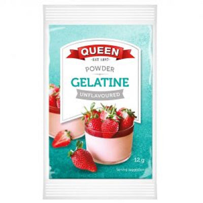 ON SPECIAL Gelatine powder 3x 12g sachets by Queen best before 28/07/2023