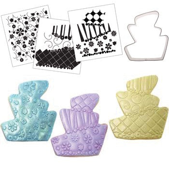 Cookie Cutter Texture Set Whimsy Topsy Turvy wedding cake Set