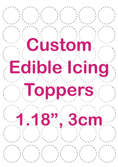 Custom edible icing image 48 circles 1.18 inch 3cm diameter