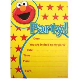Elmo party invites (6) Sesame Street