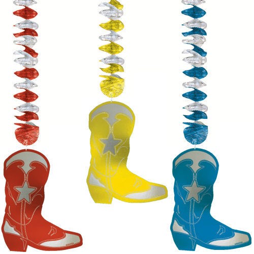 Western Cowboy boot dangling foil cut outs