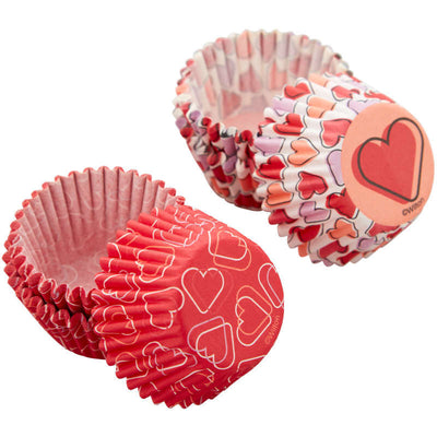 Valentines day hearts Mini Cupcake papers (100)