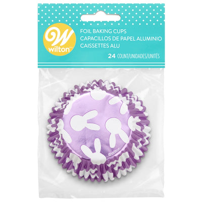 Easter Bunny purple standard foil cupcake papers