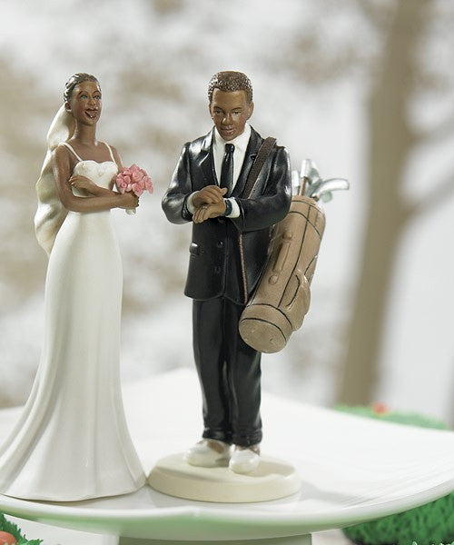 Groom Golf Fanatic ethnic Mix & Match cake topper