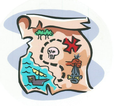 Edible icing image Pirate Treasure map