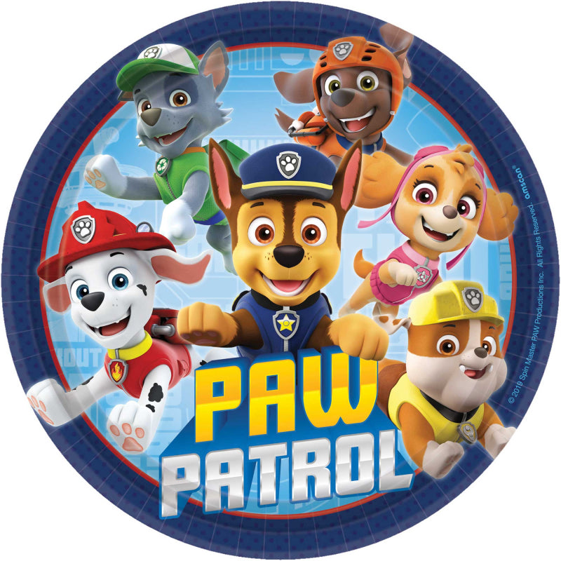 Paw Patrol round lunch party plates (8)